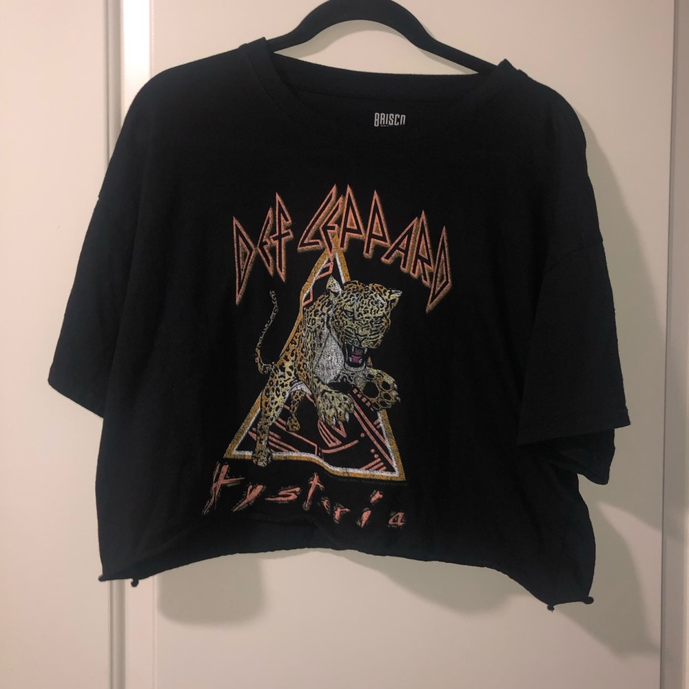 Briscoe Black Def Leppard Graphic Crop Top